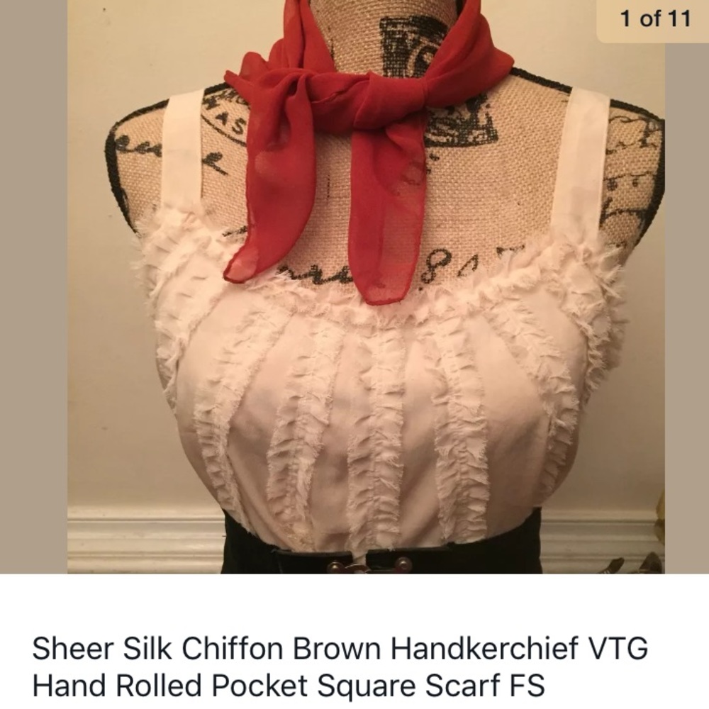 Vintage hand rolled scarf handkerchief